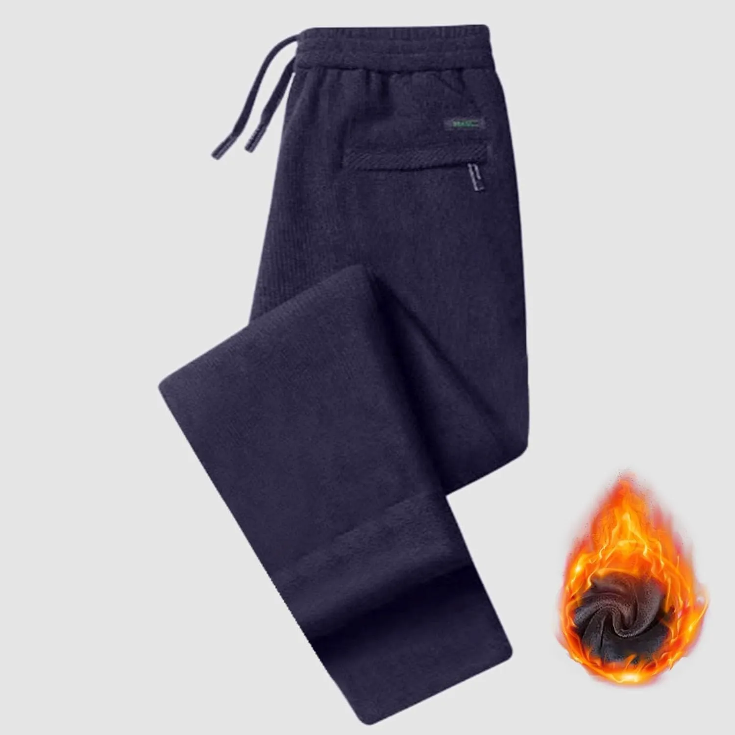 2 Pack Fleece Lined Sweatpants for Men - ZHIFANXN Joggers with Pockets High Waisted Thermal Winter Warm Pants for Snow