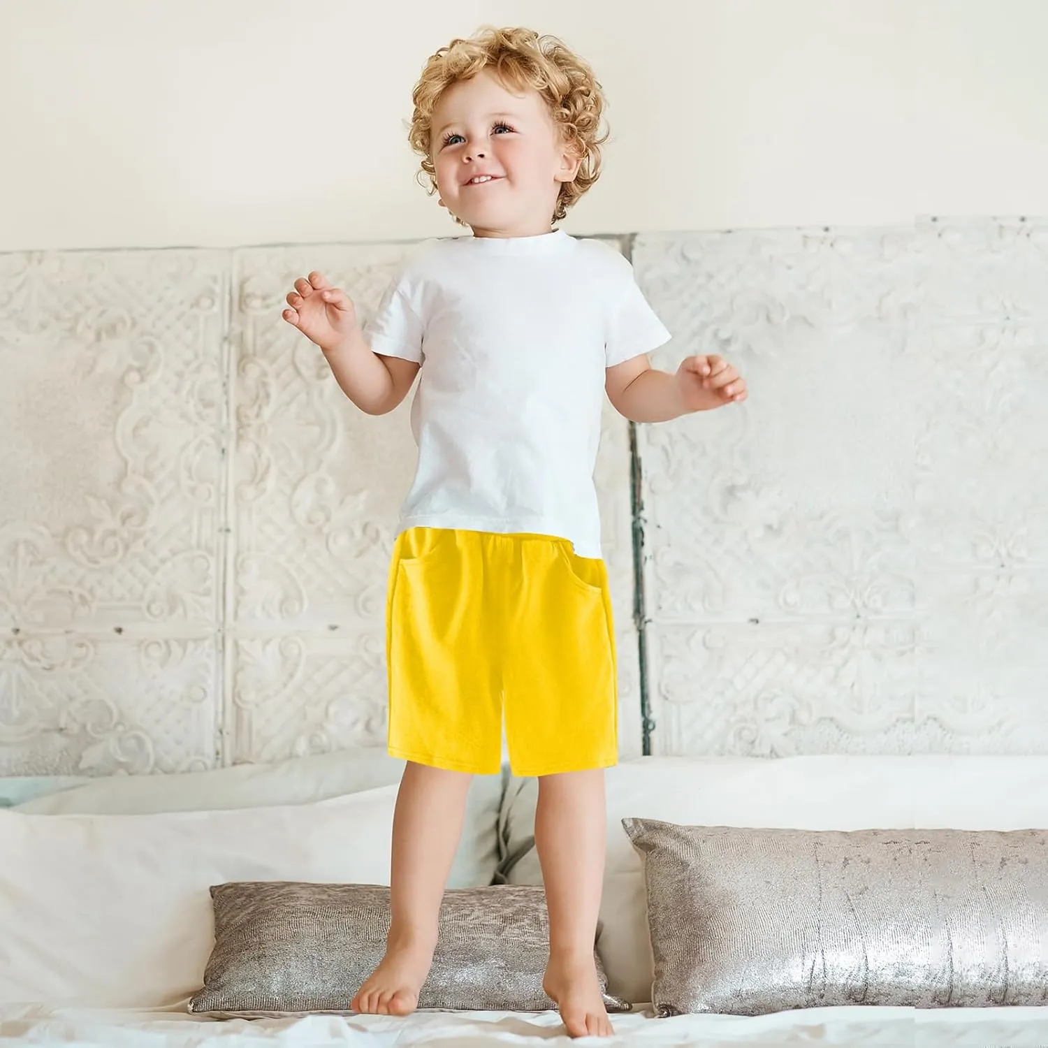 3 Pack Thick Cotton Toddler Boys Kids Shorts Sport Jogger Shorts Kids Summer Shorts with Pockets