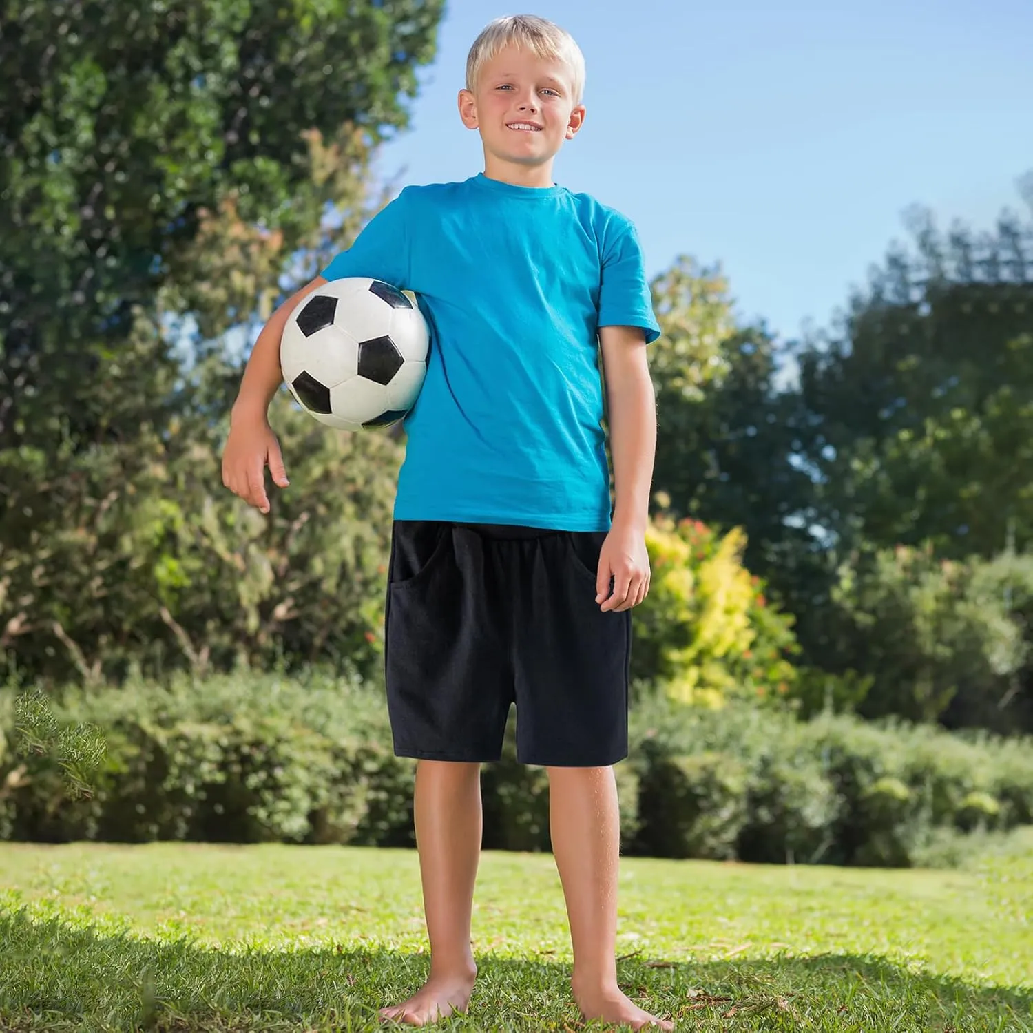 3 Pack Thick Cotton Toddler Boys Kids Shorts Sport Jogger Shorts Kids Summer Shorts with Pockets