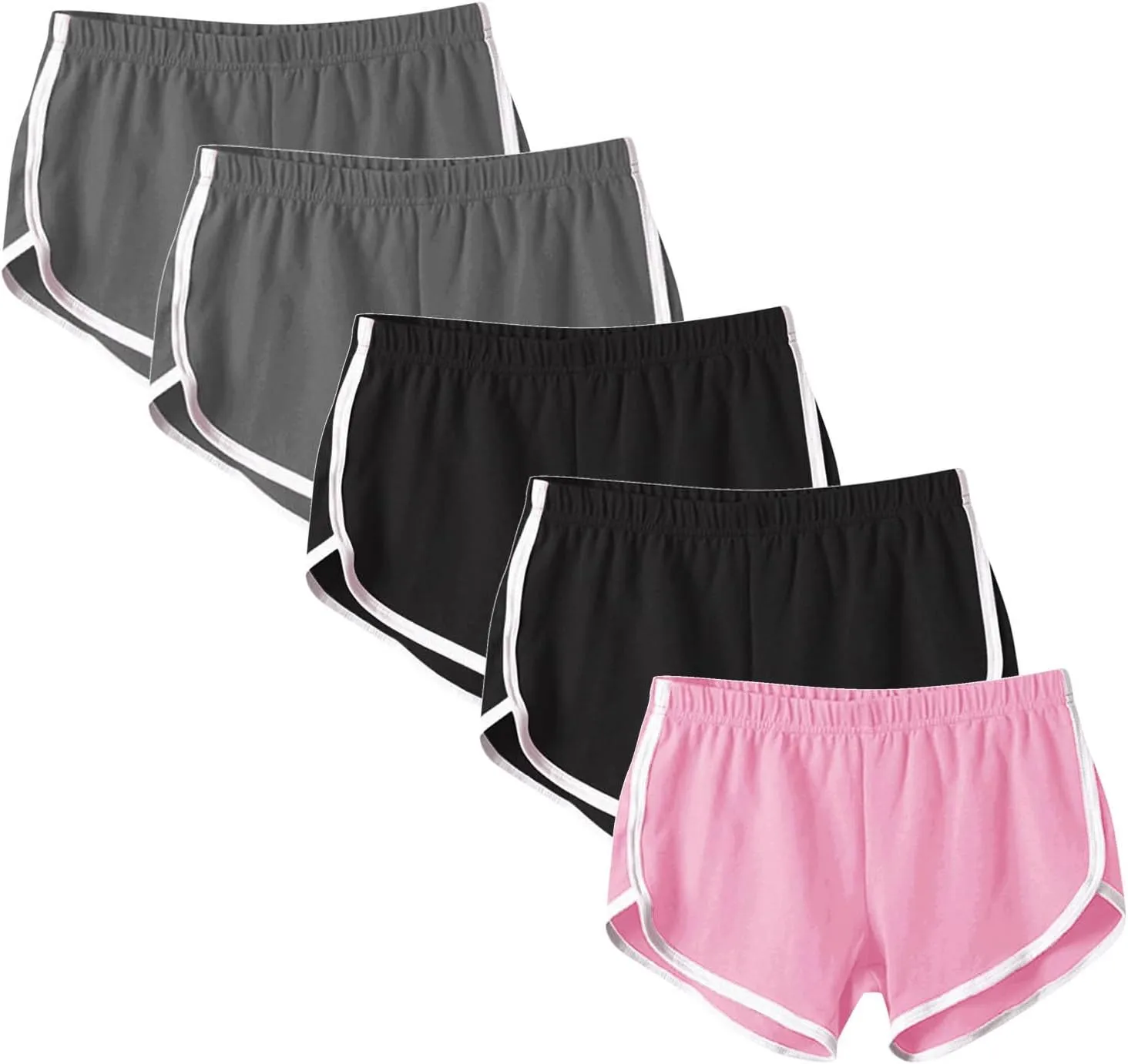 5 PCS Soft Comfy Booty Workout Pants Breathable Lounge Dolphin Shorts Cycling Hiking Pants for Women Plus Size