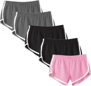 5 PCS Soft Comfy Booty Workout Pants Breathable Lounge Dolphin Shorts Cycling Hiking Pants for Women Plus Size