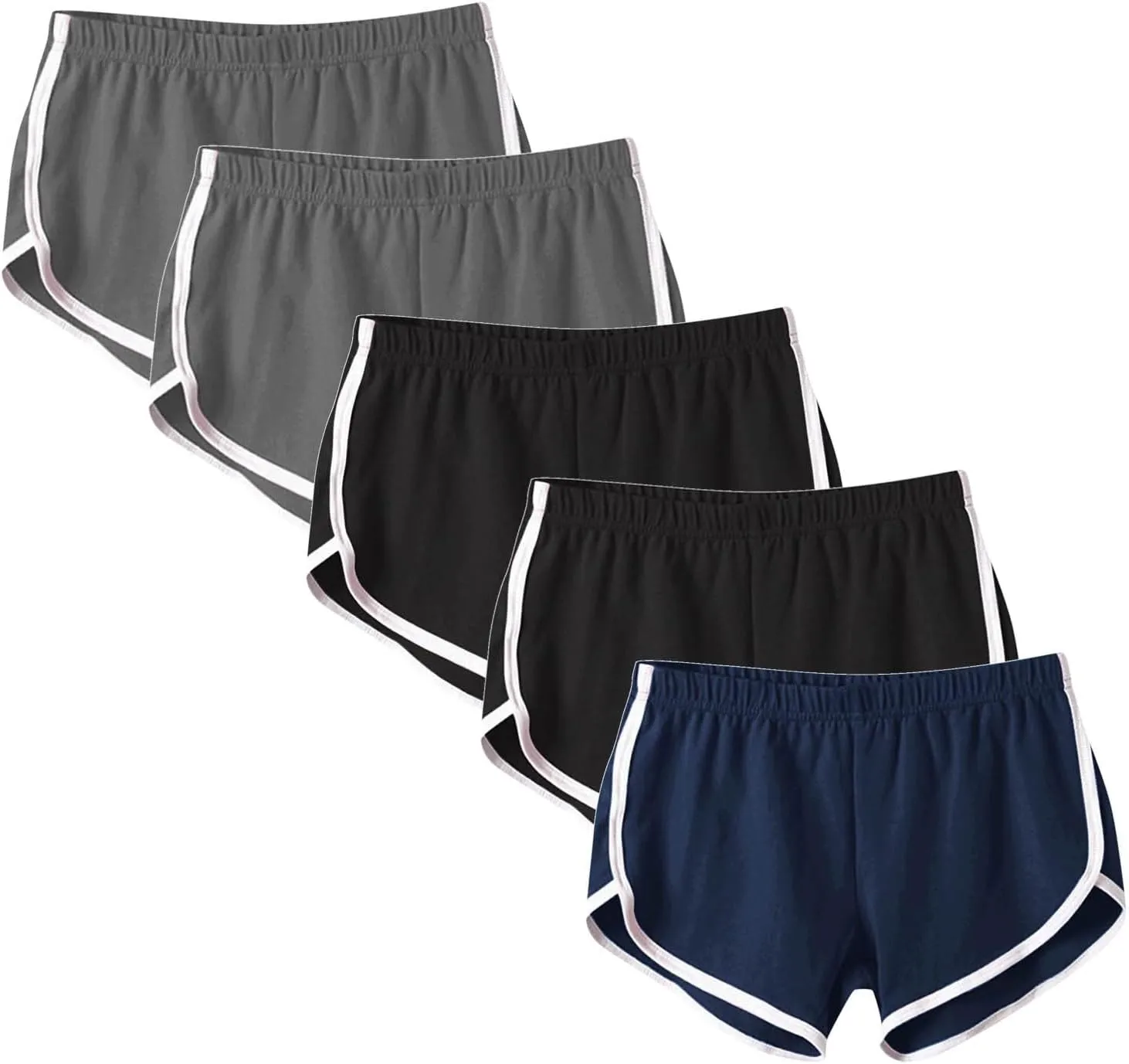 5 PCS Soft Comfy Booty Workout Pants Breathable Lounge Dolphin Shorts Cycling Hiking Pants for Women Plus Size