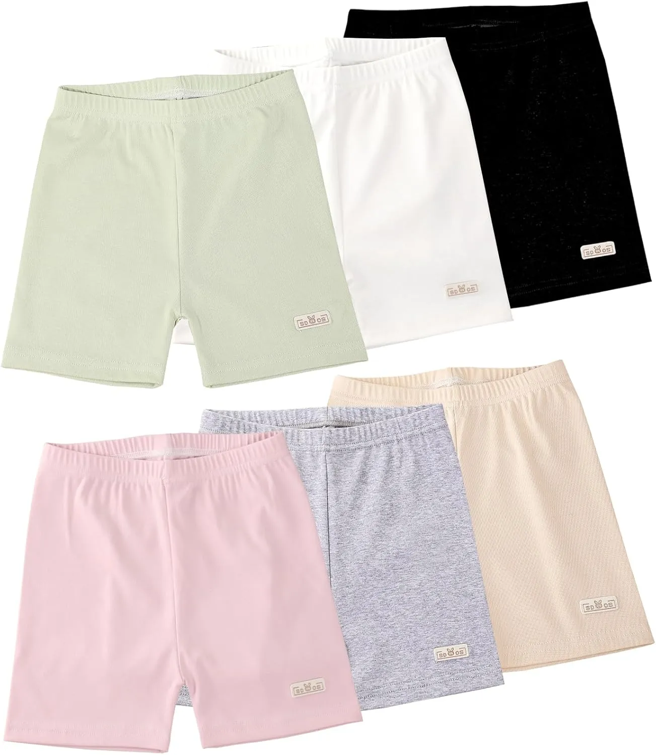 6 Pack Girls Bike Cartwheel Dance Shorts Kids Cotton Shorts Lightweight Breathable Activewear Under Dress