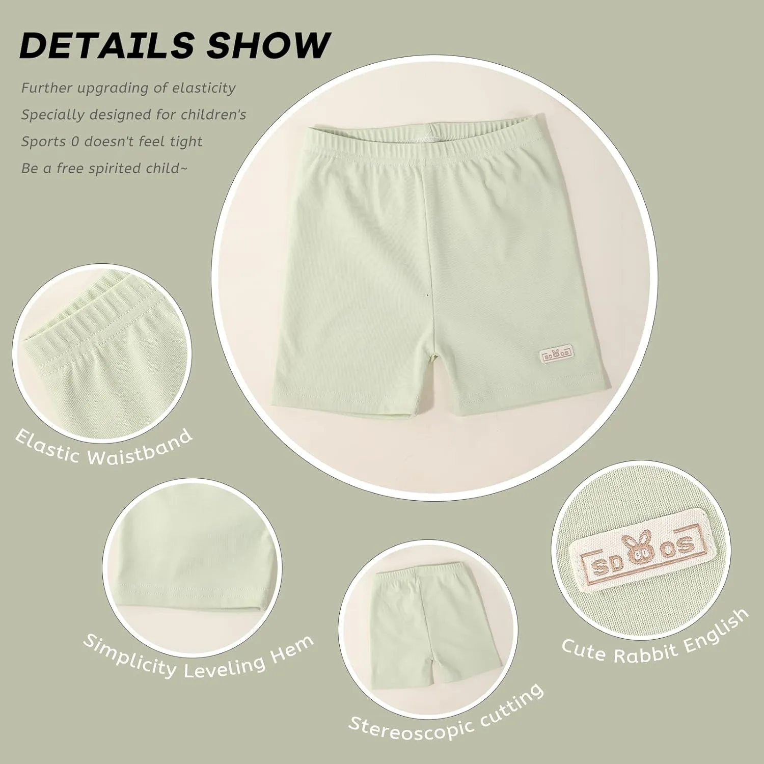 6 Pack Girls Bike Cartwheel Dance Shorts Kids Cotton Shorts Lightweight Breathable Activewear Under Dress