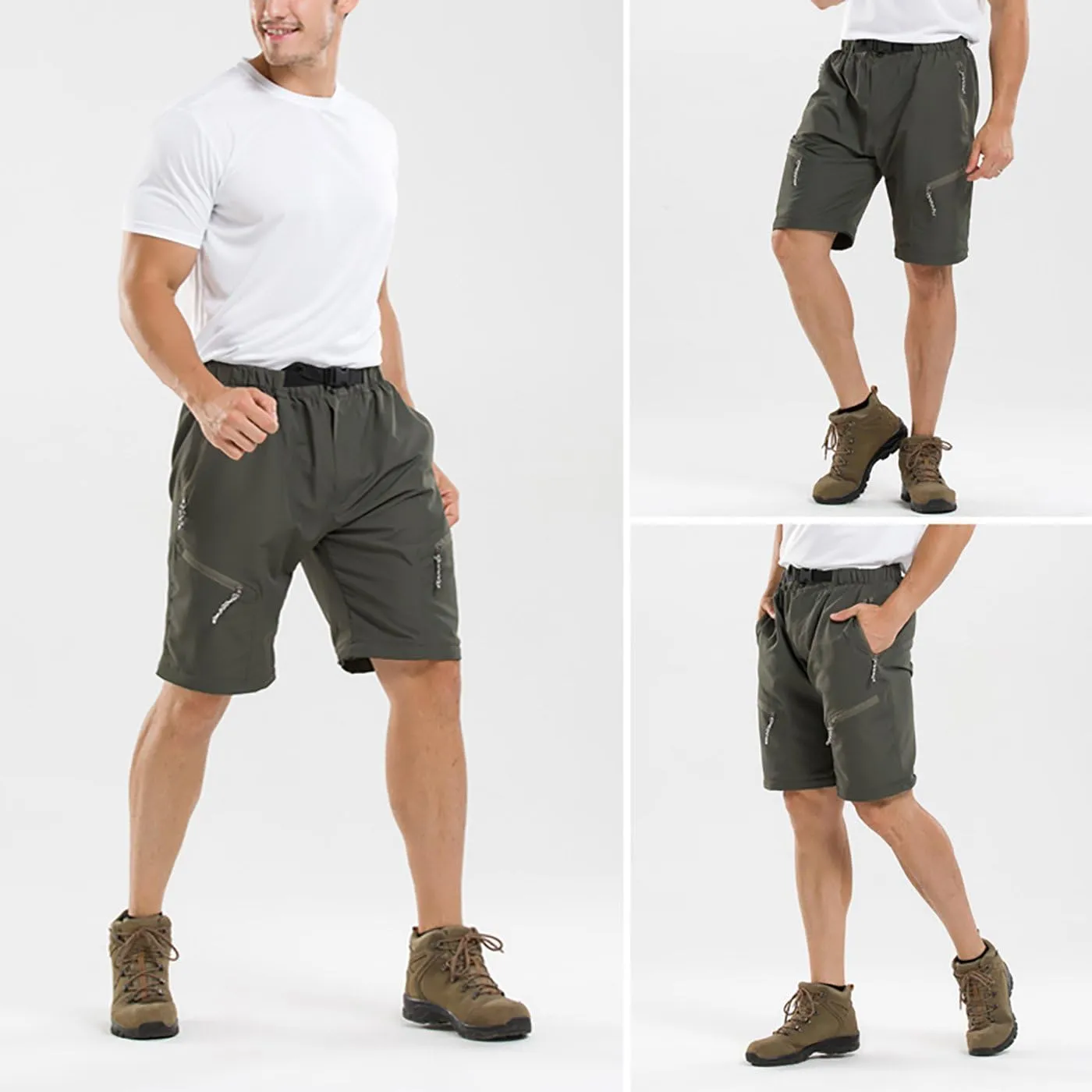 AIEOE Mens Unisex Outdoor Quick Dry Convertible Hiking Sport Cargo Pants Shorts