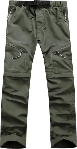 AIEOE Mens Unisex Outdoor Quick Dry Convertible Hiking Sport Cargo Pants Shorts