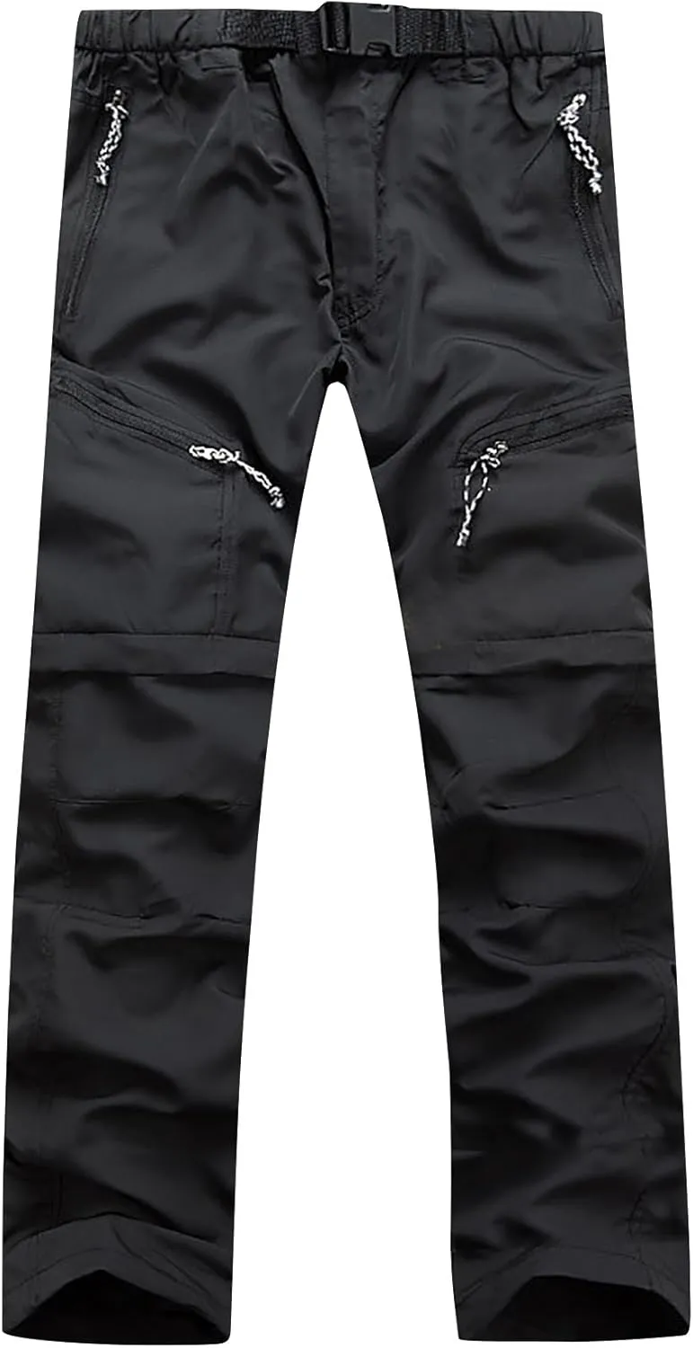 AIEOE Mens Unisex Outdoor Quick Dry Convertible Hiking Sport Cargo Pants Shorts