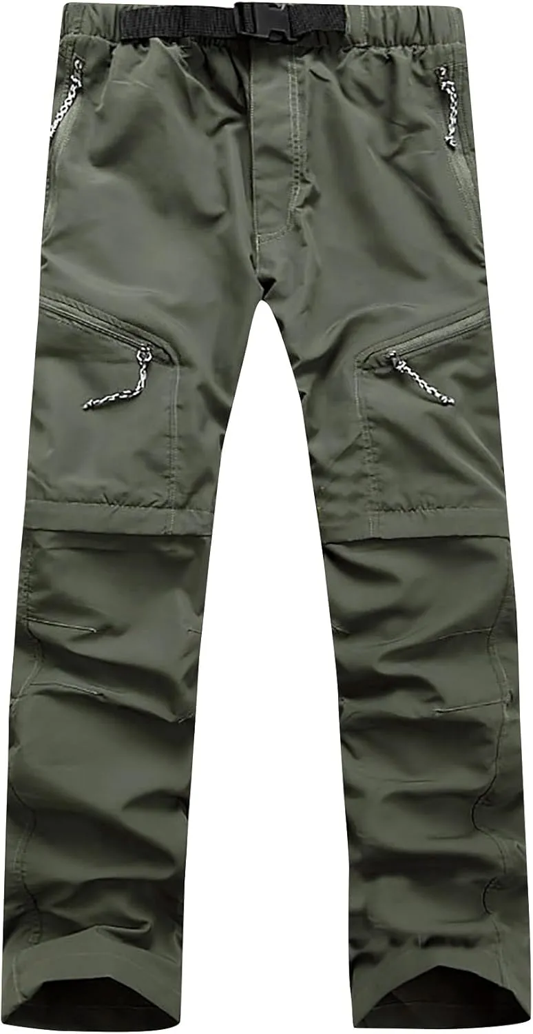 AIEOE Mens Unisex Outdoor Quick Dry Convertible Hiking Sport Cargo Pants Shorts