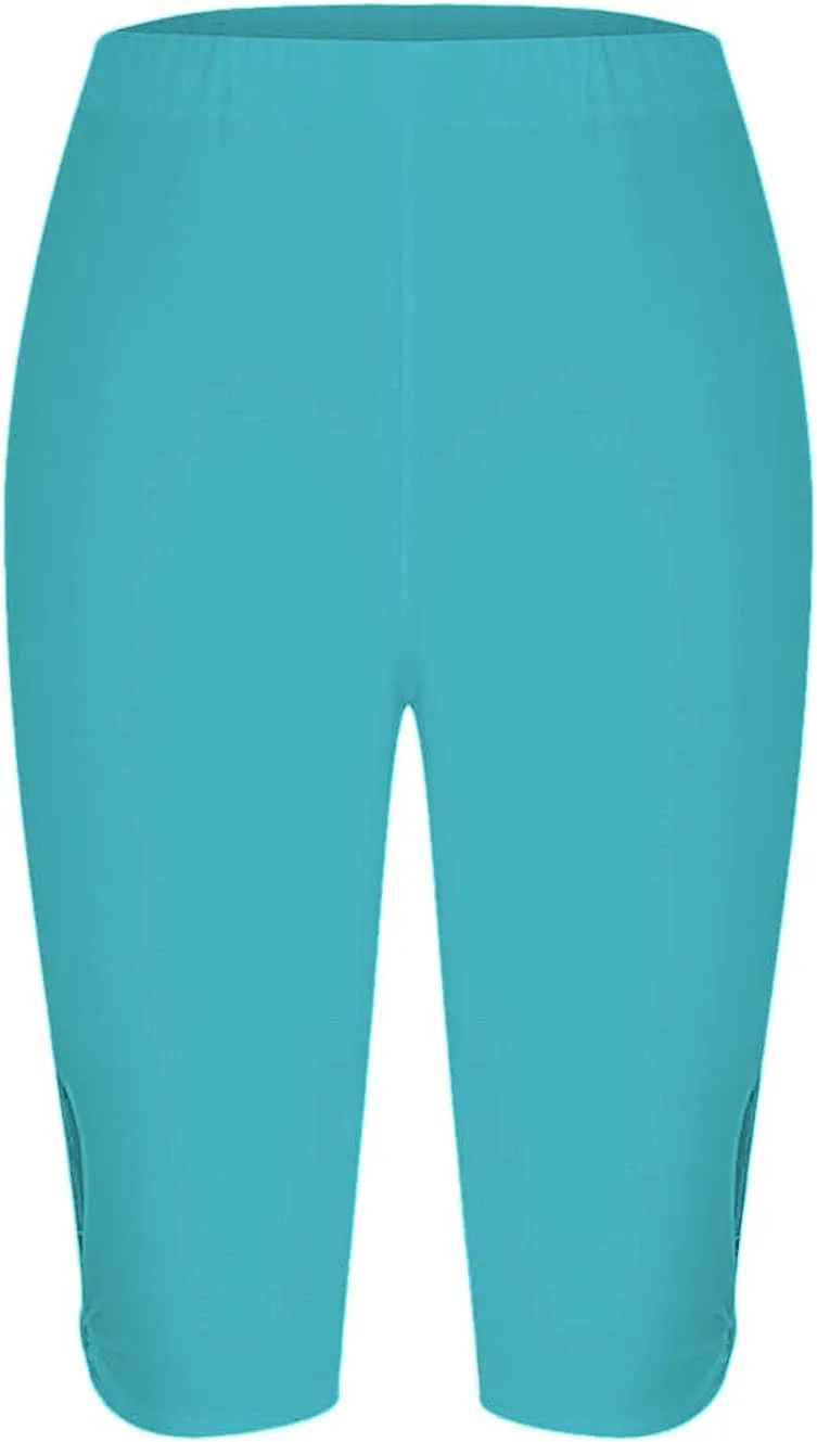 aihihe Capri Leggings for Women High Waist Knee Length Strethcy Legging 2024 Summer Cropped Pants Casual Solid Comfy Tights