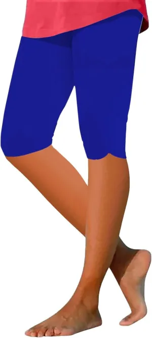 aihihe Capri Leggings for Women High Waist Knee Length Strethcy Legging 2024 Summer Cropped Pants Casual Solid Comfy Tights