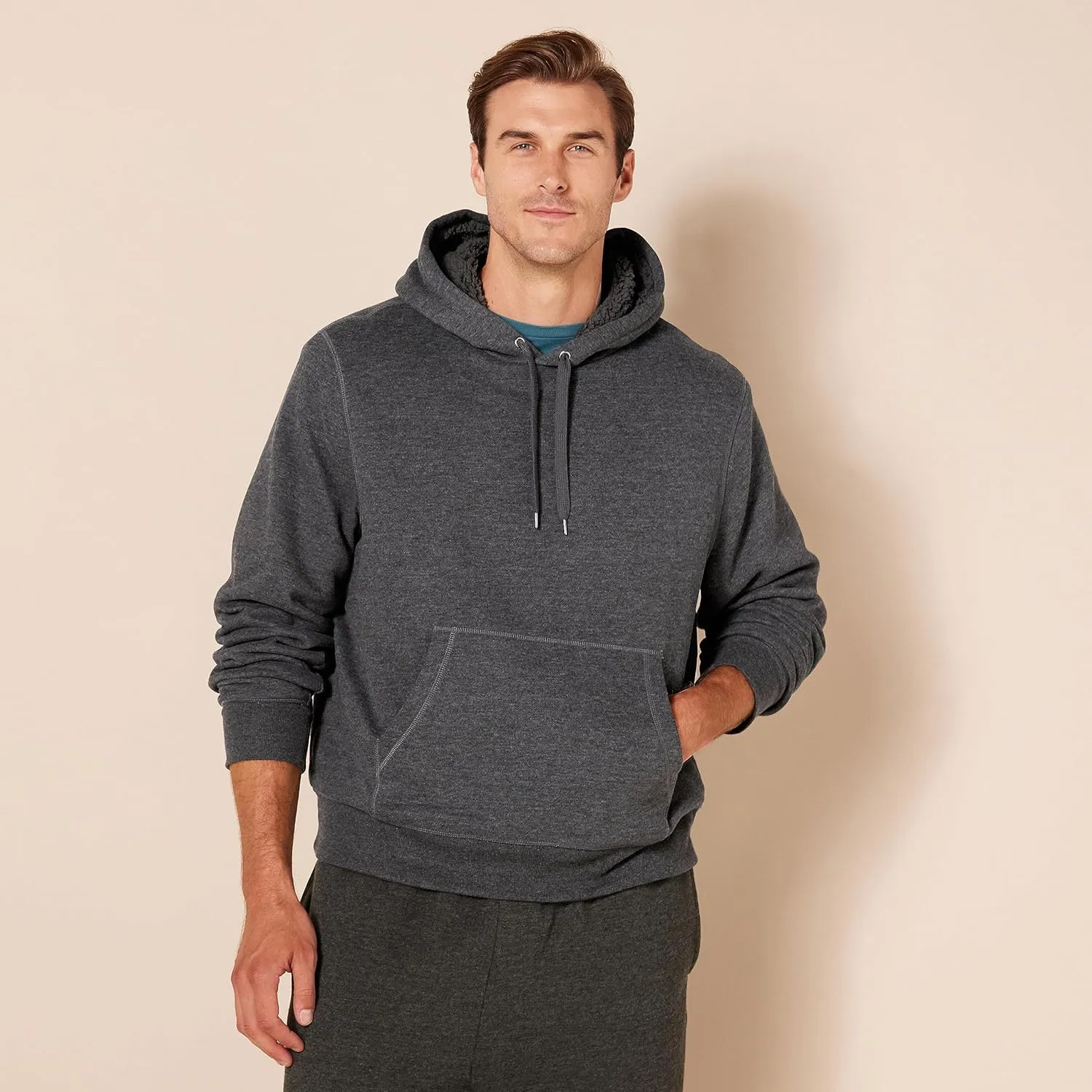 Amazon Essentials Men's Hoodies, Sherpa-Lined Pullover