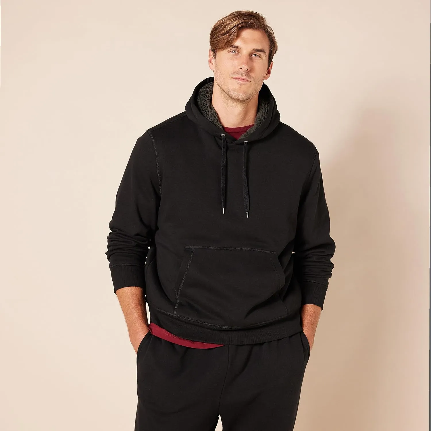 Amazon Essentials Men's Hoodies, Sherpa-Lined Pullover