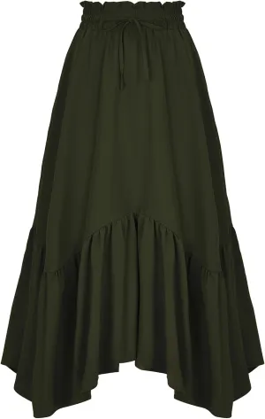 American Trends Maxi Skirts for Women Renaissance Skirt Medieval Womens Long Skirts Flowy Bohemian Pirate Skirts with Pockets