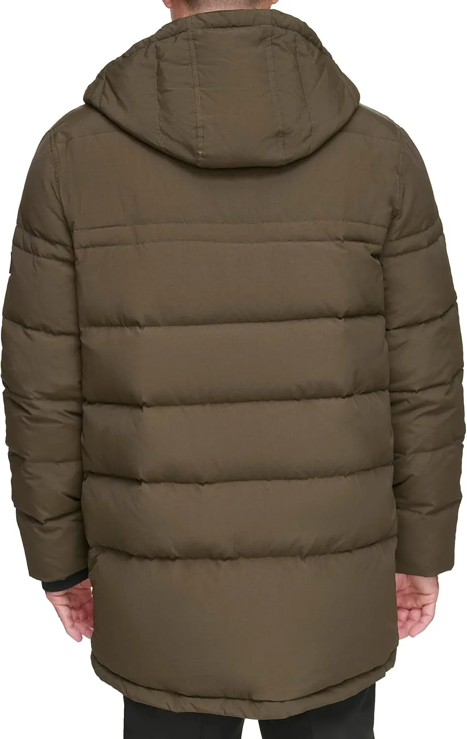 Andrew Marc Men's Water Resistant Hubble Crinkle Down Jacket with Removable Faux Fur Hood