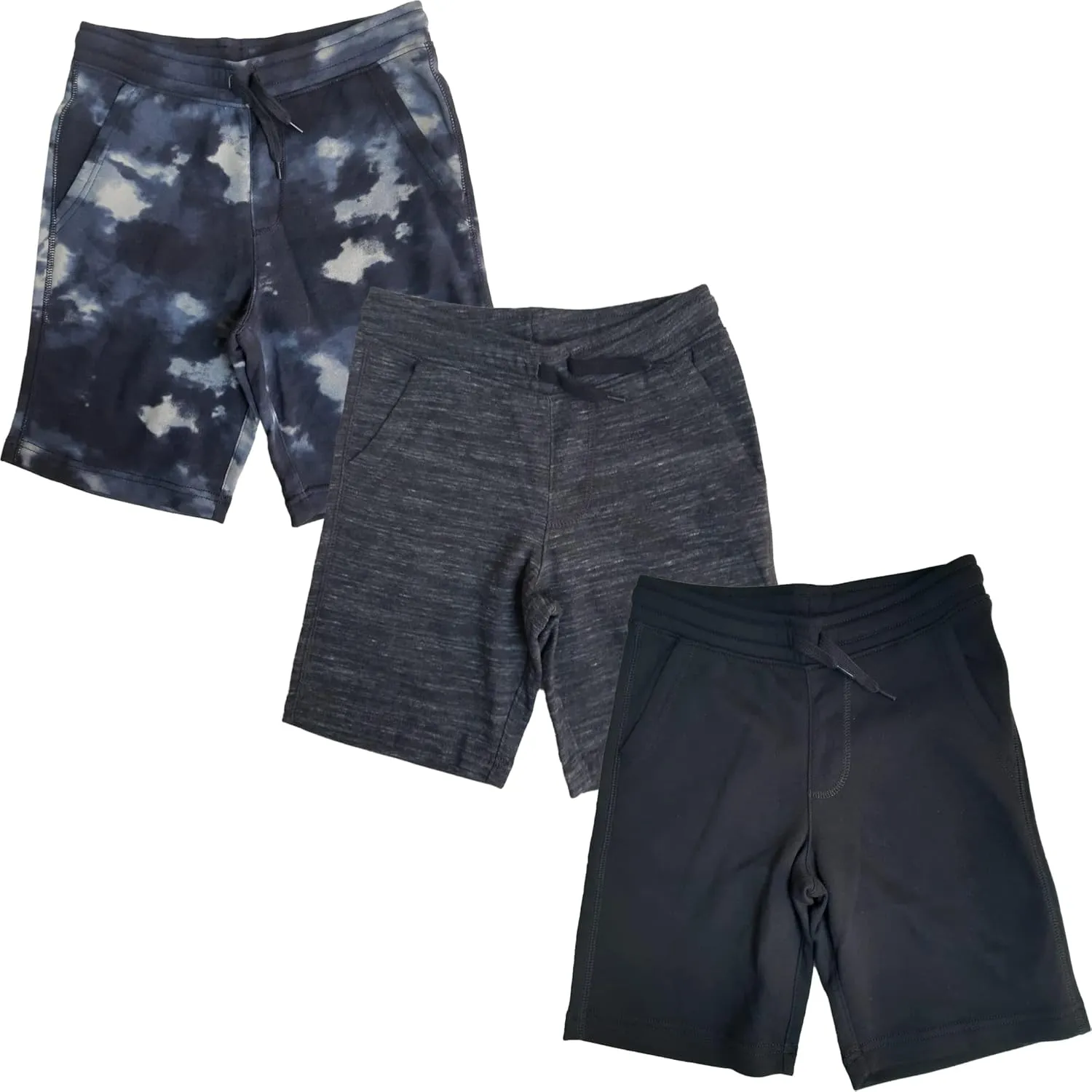Andrew Scott Boys 3 Pack Fleece Jogger Shorts | Drawstring Basketball Sport Shorts