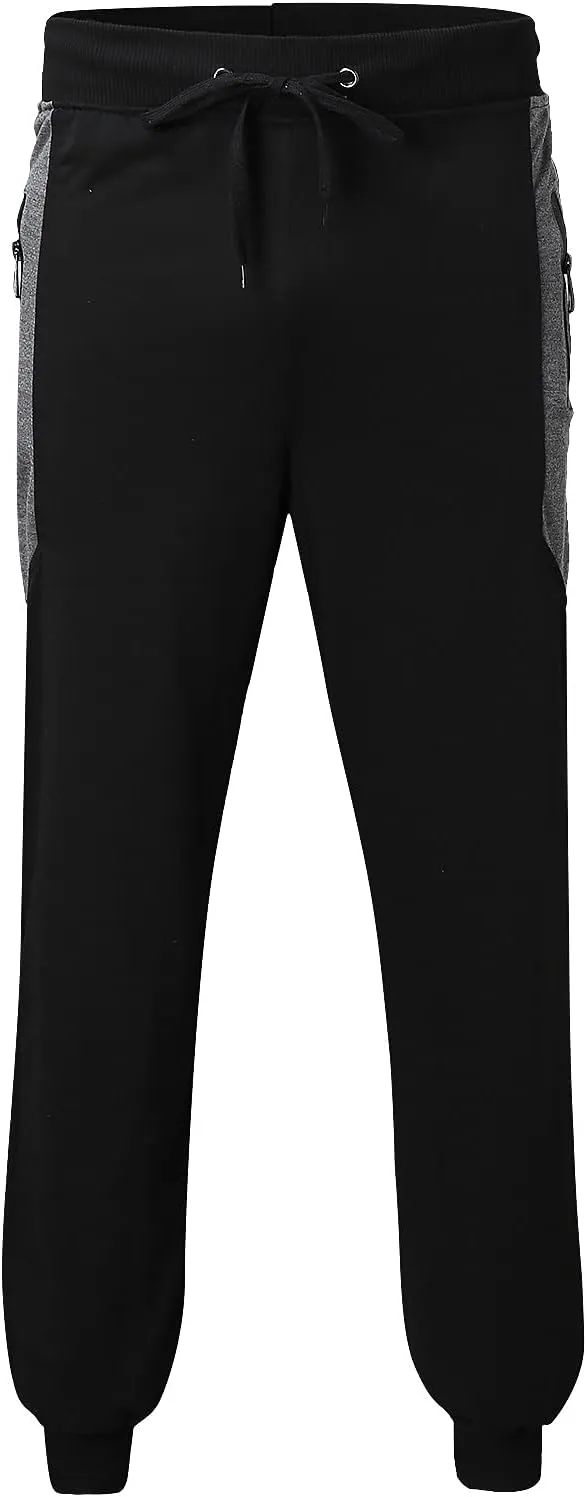 BIFUTON Joggers for Men,Mens Sweatpants with Zipper Pockets Color Matching Golf Pants for Men Relaxed Fit Casual Lounge Pants