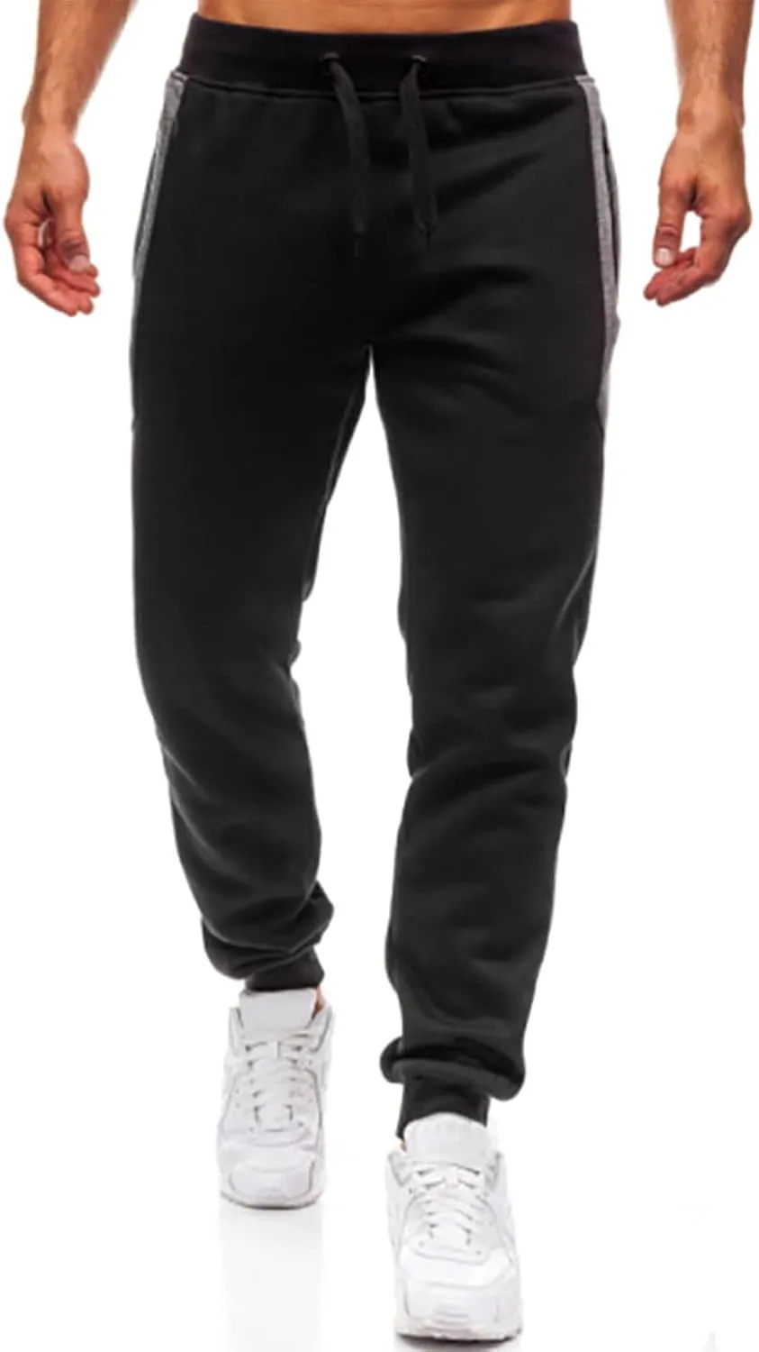 BIFUTON Joggers for Men,Mens Sweatpants with Zipper Pockets Color Matching Golf Pants for Men Relaxed Fit Casual Lounge Pants