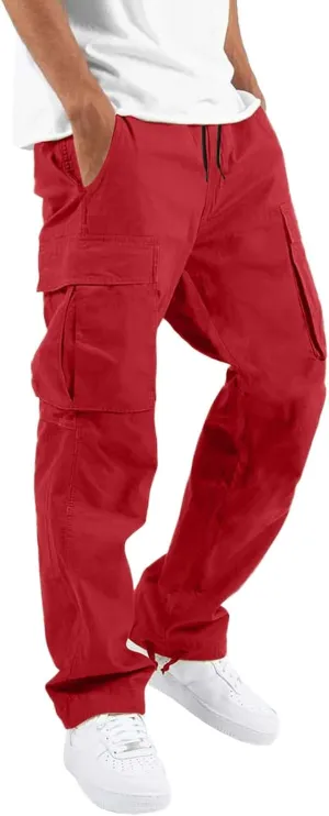 Big and Tall Cargo Pants for Men Sweatpants for Men Hiking Pants with 6 Pocket Lightweight Casual Sports Baggy Jogger