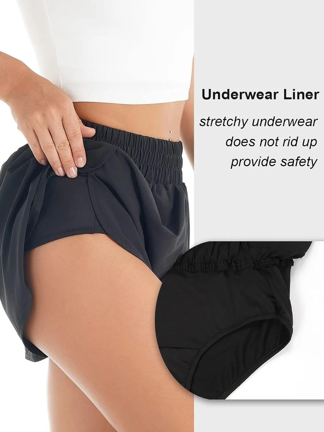 Blooming Jelly Women's Quick-Dry Running Shorts Workout Sport Layer Active Shorts with Pockets 1.75"