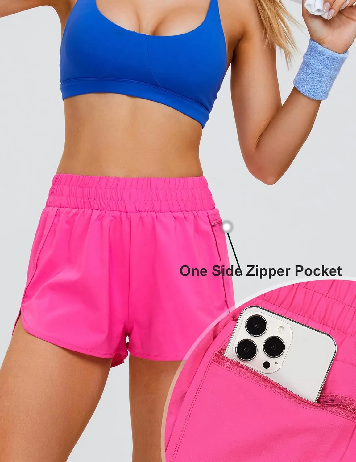 Blooming Jelly Women's Quick-Dry Running Shorts Workout Sport Layer Active Shorts with Pockets 1.75"