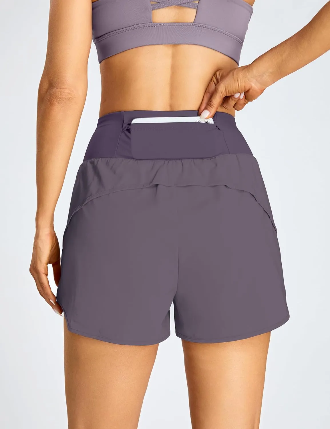 BMJL Women's Athletic Shorts Running High Waisted Shorts Pocket Sporty Workout Shorts Quick Dry Gym Shorts Pants