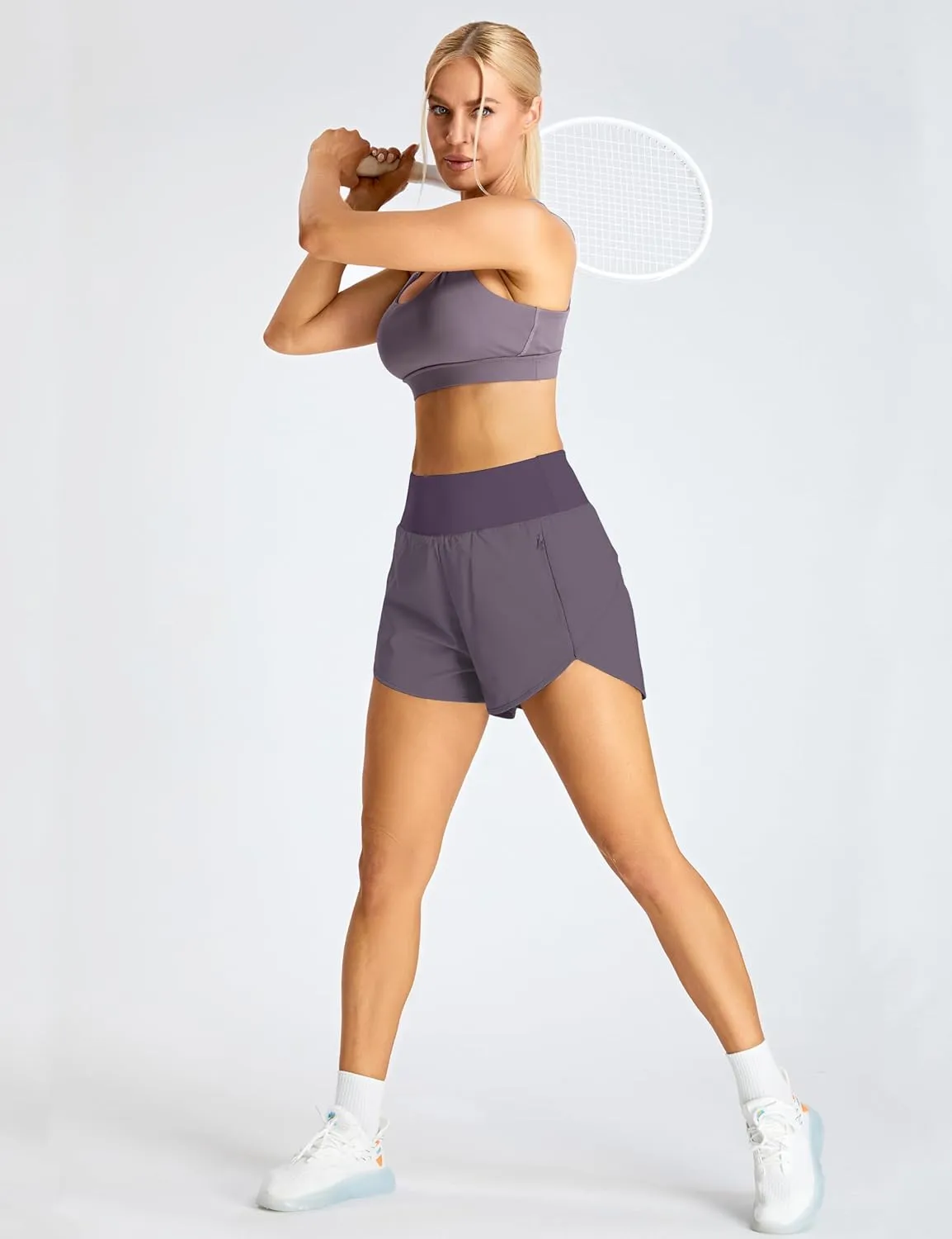 BMJL Women's Athletic Shorts Running High Waisted Shorts Pocket Sporty Workout Shorts Quick Dry Gym Shorts Pants