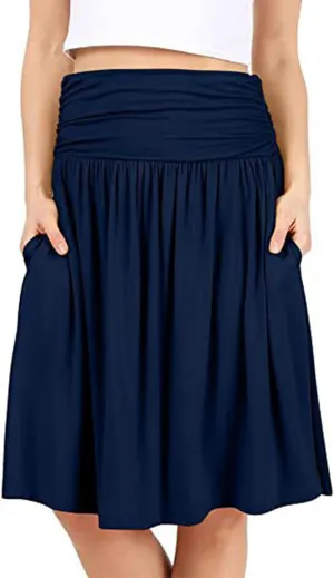 Boho Maxi Skirts for Women High Waisted Pleated Ruffle Swing Skirts with Pockets Summer Beach Vacation Clothes 2025
