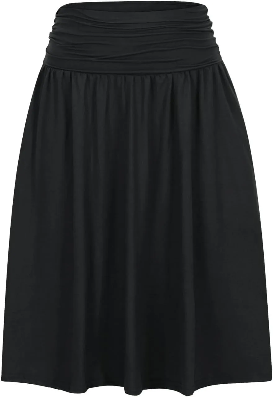 Boho Maxi Skirts for Women High Waisted Pleated Ruffle Swing Skirts with Pockets Summer Beach Vacation Clothes 2025