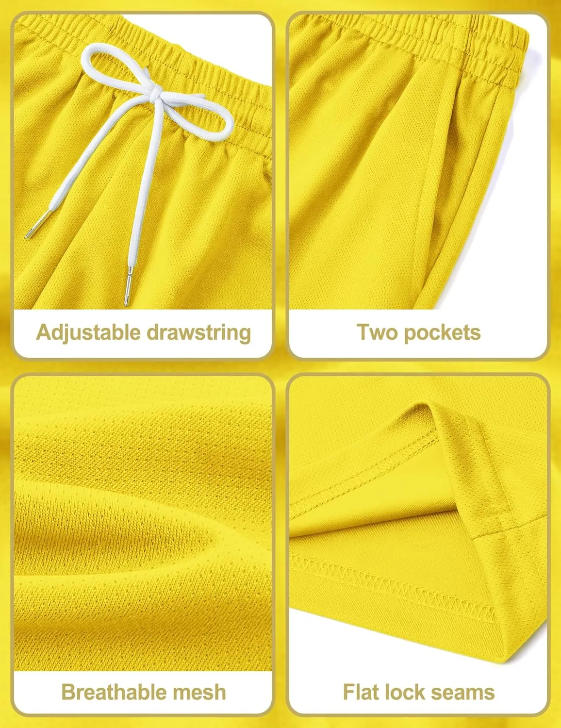 Boys Athletic Shorts Mesh Basketball Soccer Shorts Breathable Quick Dry Running Gym Activewear for Kids Youth 6-16 Years