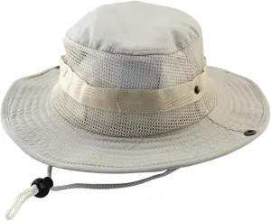 Breathable Mesh Safari Boonie Hat Men's Women's Sun Protection Wide Brim Bucket Hat Foldable Travel Outdoor Sun Hat