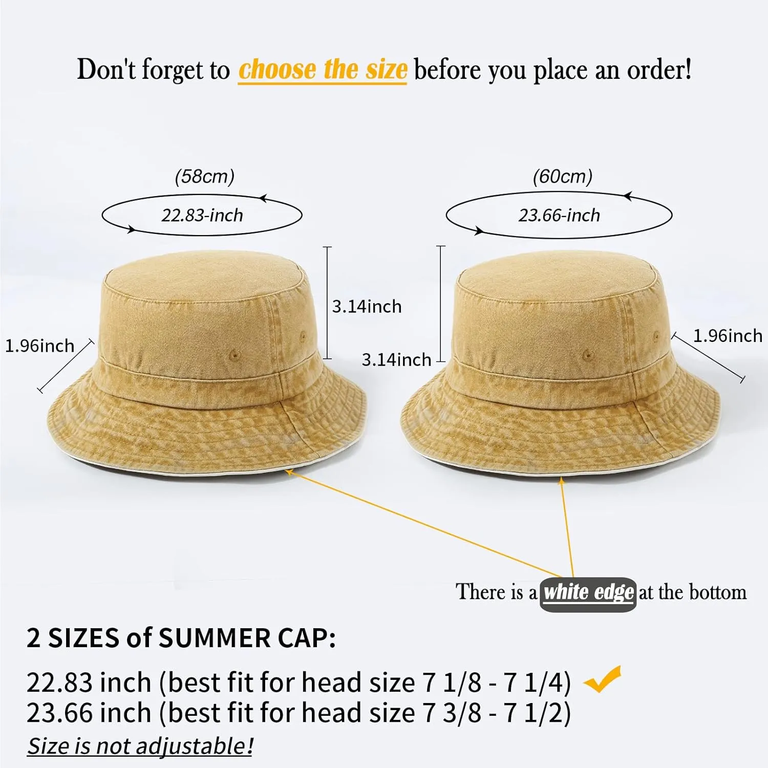 Bucket Hat for Women Men Summer Travel Beach Sun Cap Unisex Outdoor Fishing Packable Cotton Hats