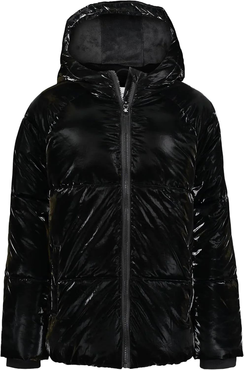 Calvin Klein Girls' Short Length Hooded Winter Puffer Jacket with Fleece Lining