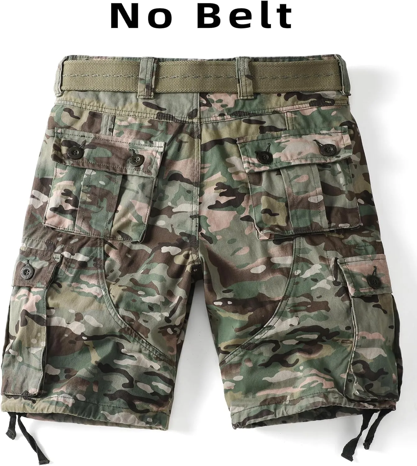 Camo Cargo Shorts for Men Cotton Casual Wild Outdoor Work Relaxed Fit Shorts with Multi-Pockets