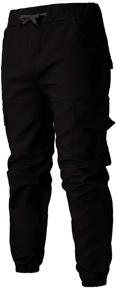 Cargo Pants for Men Big and Tall Men's Joggers with Zipper Pockets Running Athletic Workout Pants Tapered Sweatpants