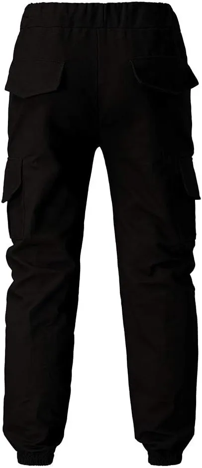 Cargo Pants for Men Big and Tall Men's Joggers with Zipper Pockets Running Athletic Workout Pants Tapered Sweatpants