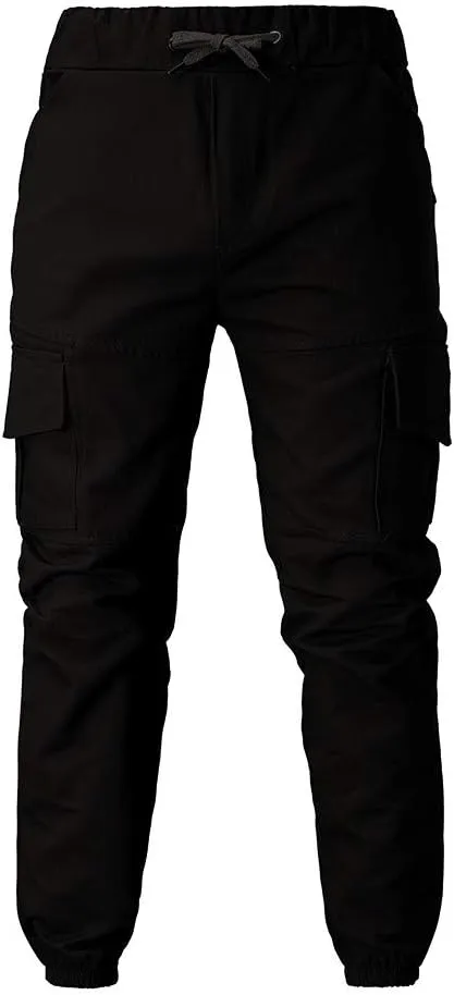Cargo Pants for Men Big and Tall Men's Joggers with Zipper Pockets Running Athletic Workout Pants Tapered Sweatpants