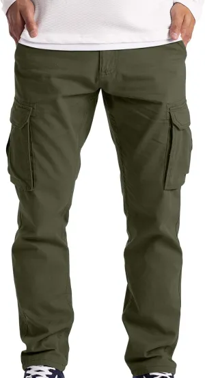 Cargo Pants for Men Relaxed Fit Mens Cargo Pants Men's Stretch Workout Baggy Fleece Pants Slim Fit Athletic Pant with