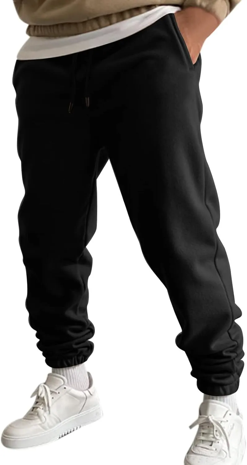 Cargo Pants for Men Relaxed Fit Pant Mens Fleece Active Athletic Workout Jogger Sweatpants for Men with Zipper Pocket