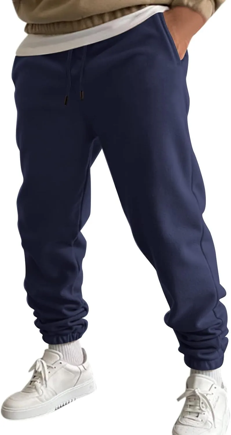 Cargo Pants for Men Relaxed Fit Pant Mens Fleece Active Athletic Workout Jogger Sweatpants for Men with Zipper Pocket