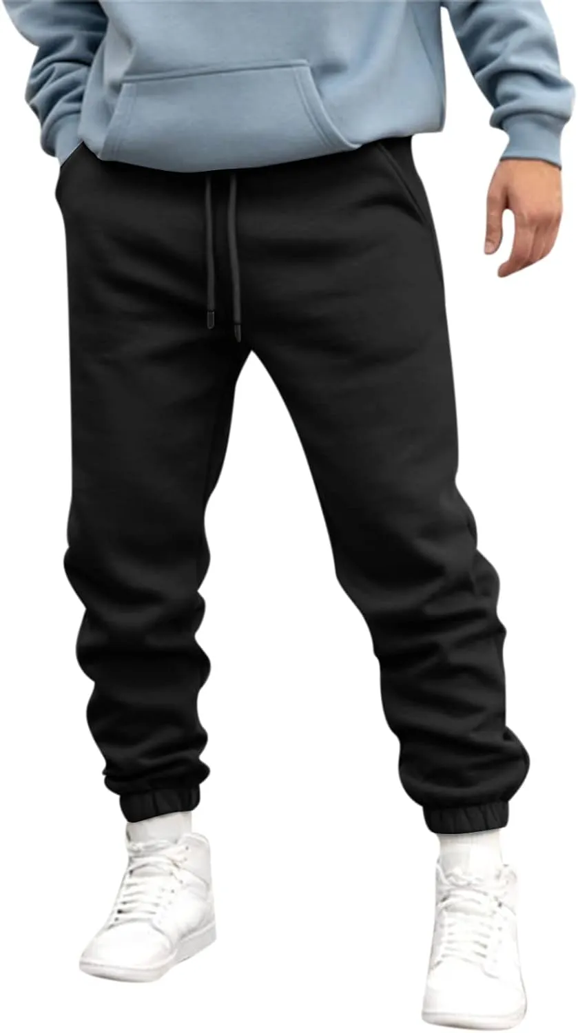 Cargo Pants for Men Relaxed Fit Pant Mens Fleece Active Athletic Workout Jogger Sweatpants for Men with Zipper Pocket