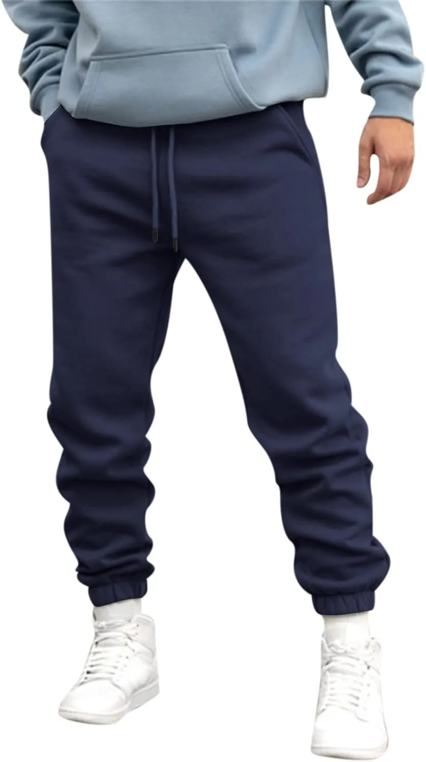 Cargo Pants for Men Relaxed Fit Pant Mens Fleece Active Athletic Workout Jogger Sweatpants for Men with Zipper Pocket