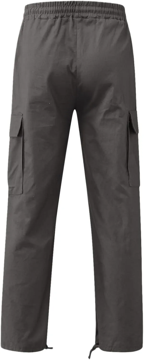 Cargo Pants for Men Relaxed Fit Straight Fit Pant Skinny Stretch Mens Multi-Pockets Men Cargo Pants Straight Fitness