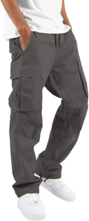 Cargo Pants for Men Relaxed Fit Straight Fit Pant Skinny Stretch Mens Multi-Pockets Men Cargo Pants Straight Fitness