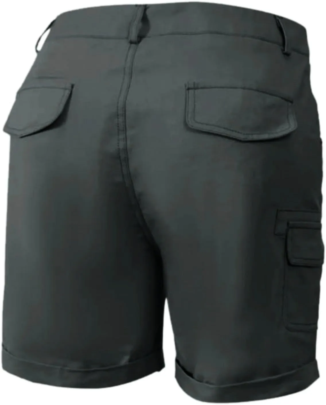 Cargo Shorts for Women Casual Summer High Waisted Chino Shorts Ribbed Elastic Waist Utility Pockets Comfy Shorts 2024 Trendy