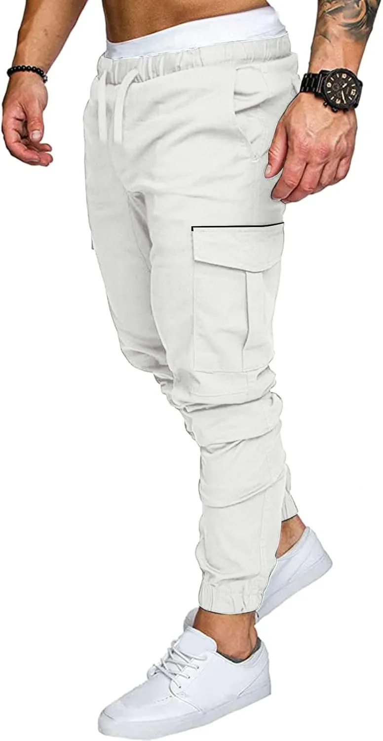 Cargo Sweatpants for Men Big and Tall Pants Men Mens Sweatpants Athletic Workout Casual Jogger Black Long Track Pants