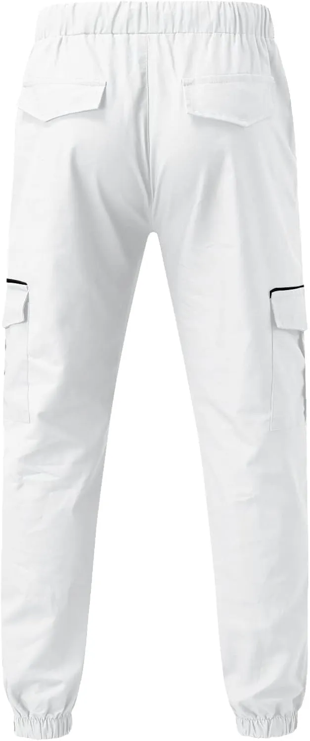 Cargo Sweatpants for Men Big and Tall Pants Men Mens Sweatpants Athletic Workout Casual Jogger Black Long Track Pants
