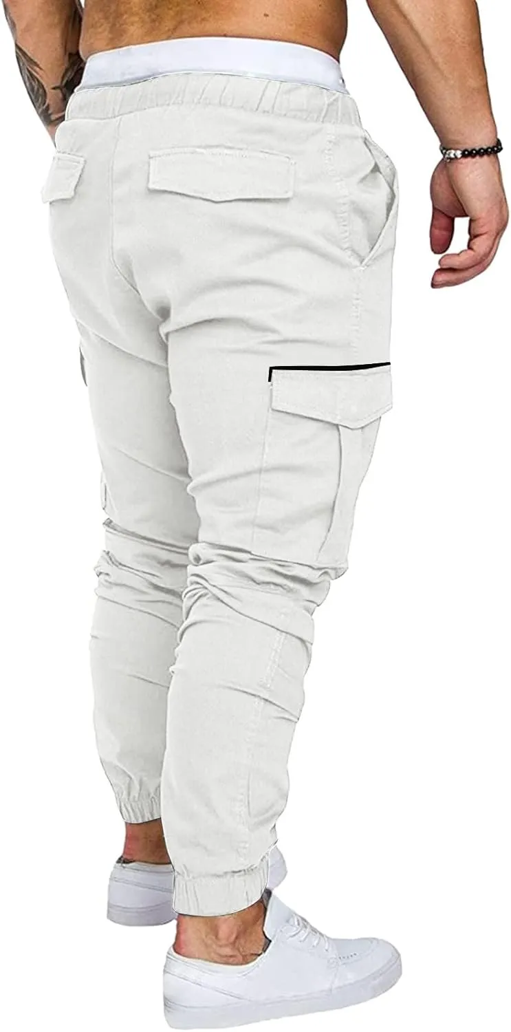 Cargo Sweatpants for Men Big and Tall Pants Men Mens Sweatpants Athletic Workout Casual Jogger Black Long Track Pants