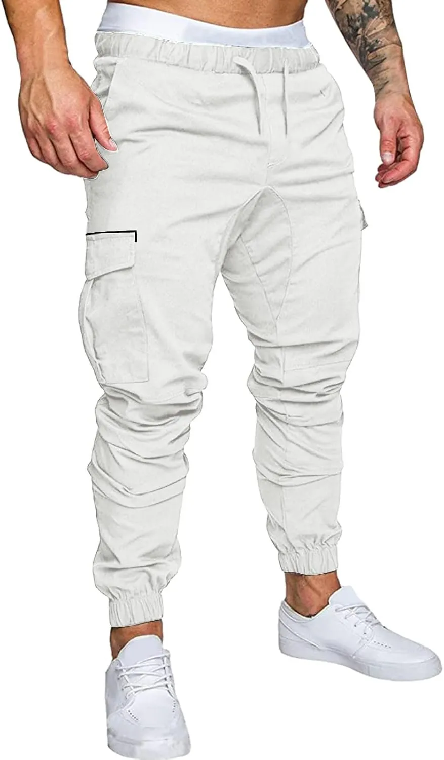 Cargo Sweatpants for Men Big and Tall Pants Men Mens Sweatpants Athletic Workout Casual Jogger Black Long Track Pants