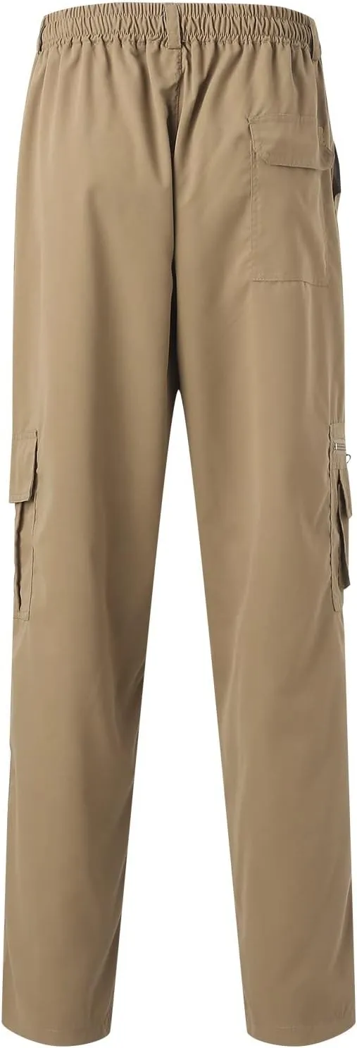 Cargo Sweatpants for Men Fleece Cargo Sweatpants Stretch Elastic Waist Athletic Workout Jogger Drawstring Sport Pants