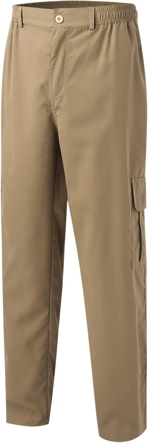 Cargo Sweatpants for Men Fleece Cargo Sweatpants Stretch Elastic Waist Athletic Workout Jogger Drawstring Sport Pants